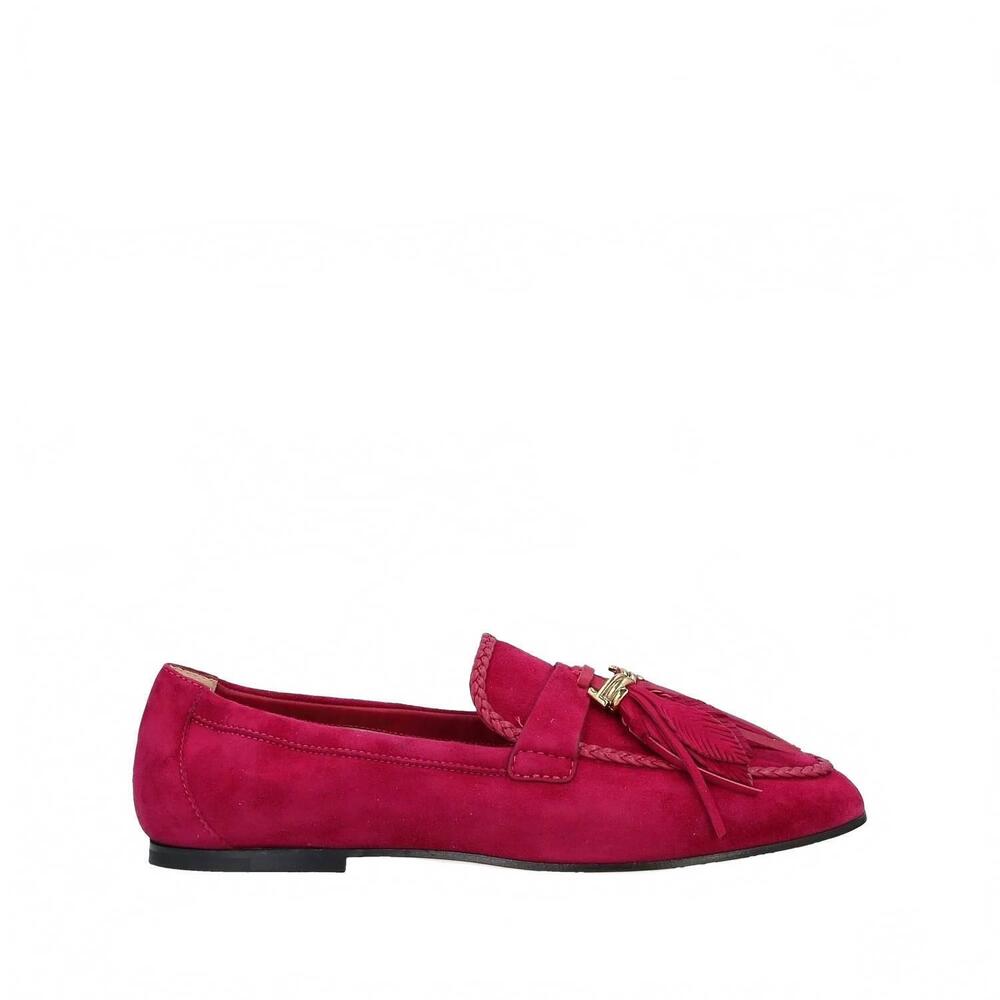 NEW TOD'S women's tassel design suede loafers in fuchsia